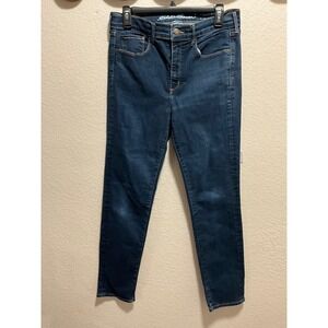 Eddie Bauer Women's Dark Wash Denim Jeans slim straight size 10